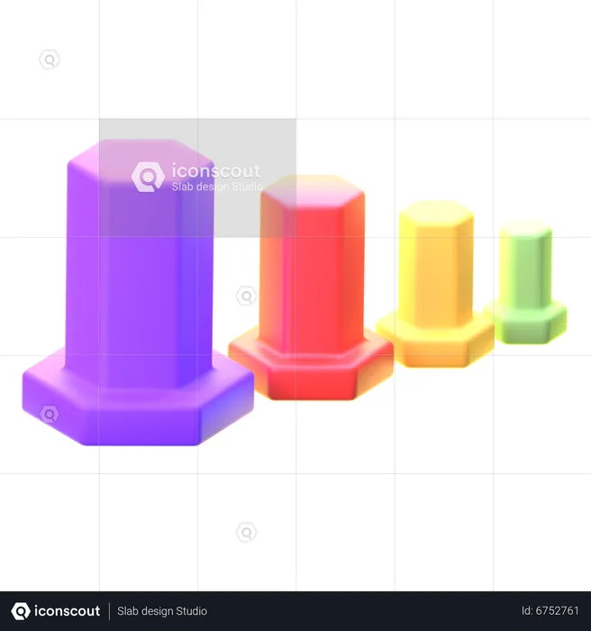 Loss Bar Chart  3D Icon