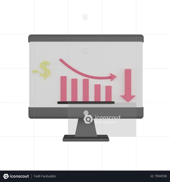 Loss Chart  3D Icon