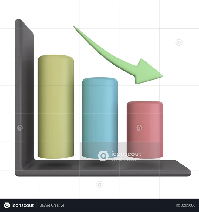 Loss Chart  3D Icon