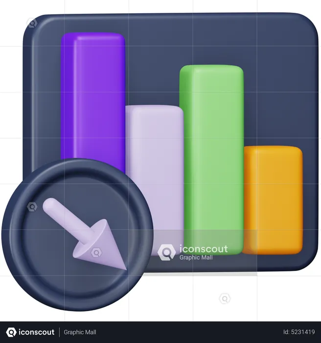 Loss Chart  3D Icon