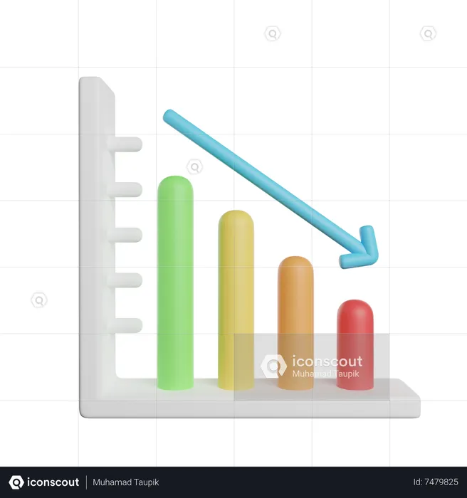 Loss Chart  3D Icon