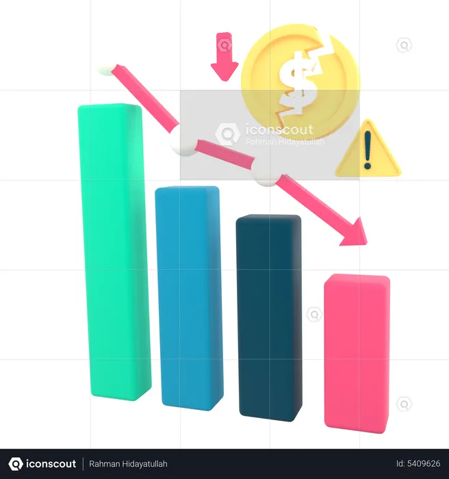 Loss Chart  3D Icon