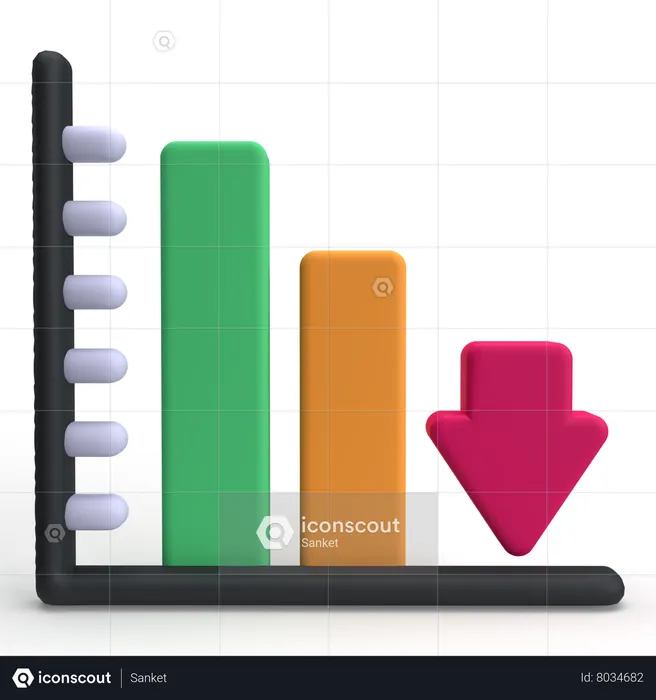 Loss Graph  3D Icon