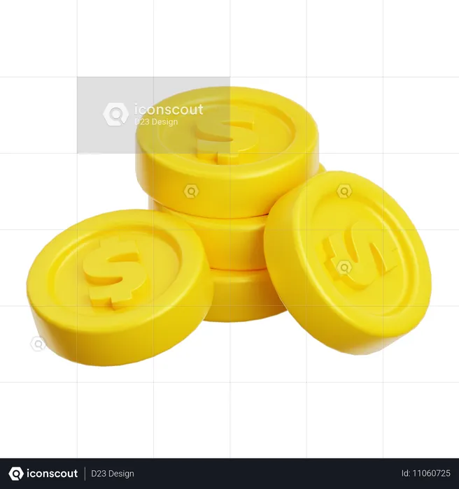 Lot de pièces de monnaie  3D Icon