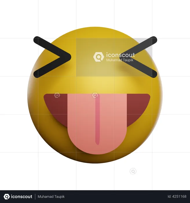 Emoji riant en plissant les yeux  3D Illustration