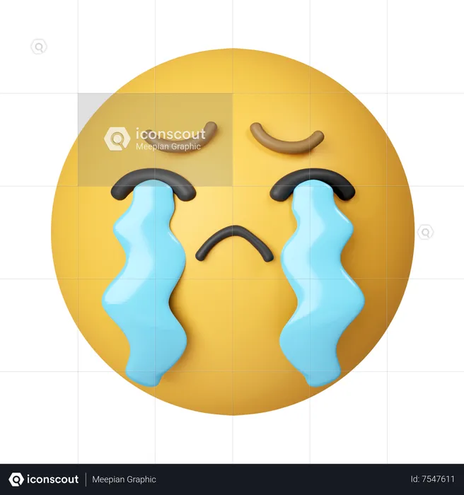 Loudly Crying Emoji 3D Icon