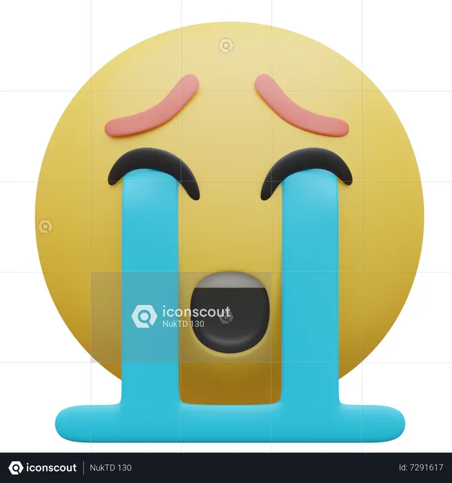 Loudly Crying Face  3D Icon