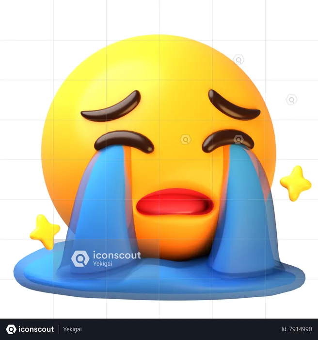 Loudly crying face Emoji 3D Icon