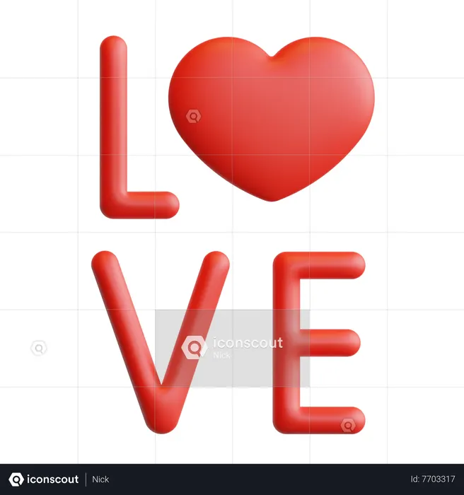 Love  3D Icon