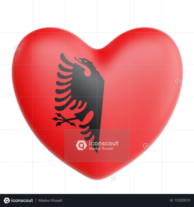 Love Albania  3D Icon