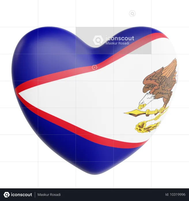 Love American Samoa  3D Icon