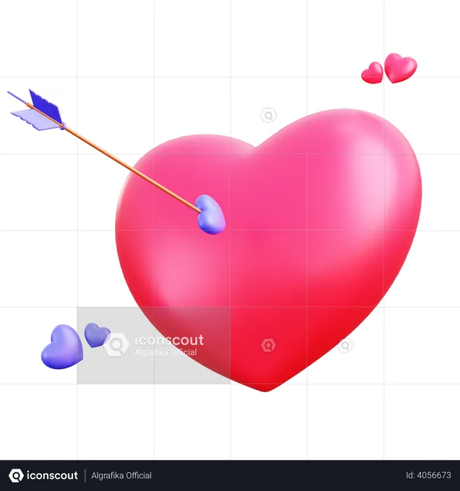 Love arrow  3D Illustration