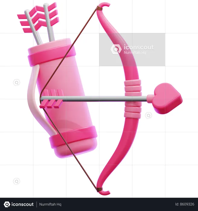 Love Arrow and Bow  3D Icon