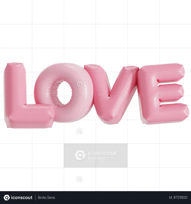 Love Balloon  3D Icon