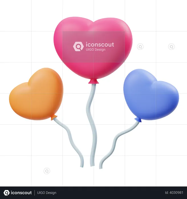 Love Balloon  3D Illustration
