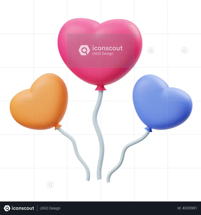 Love Balloon  3D Illustration