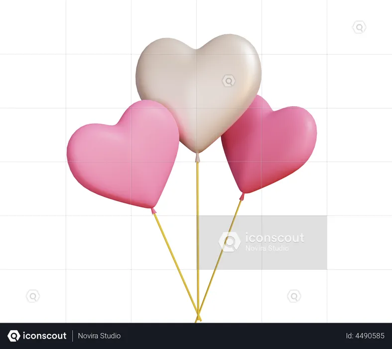 Love balloon  3D Illustration