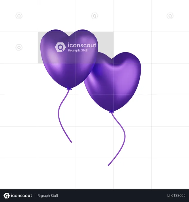 Love Balloons  3D Icon