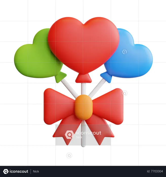 Love Balloons  3D Icon