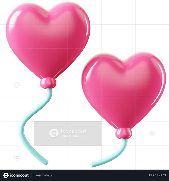 Love balloons  3D Icon