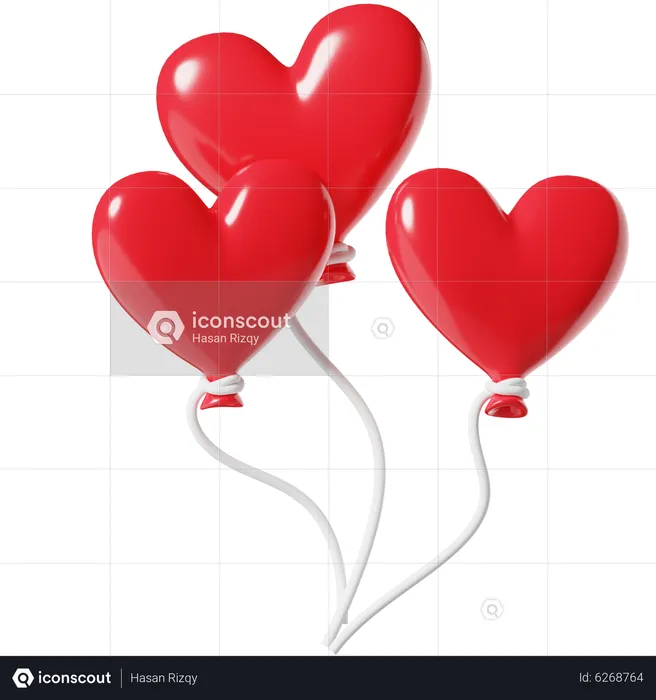 Love Balloons  3D Icon