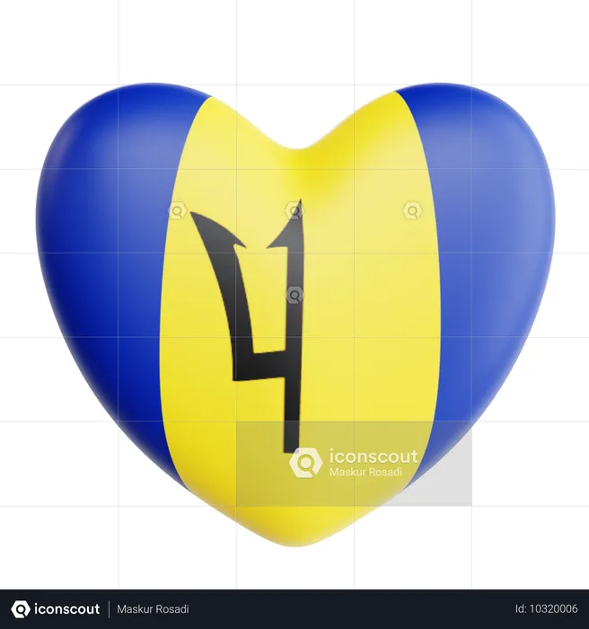 Love Barbados  3D Icon