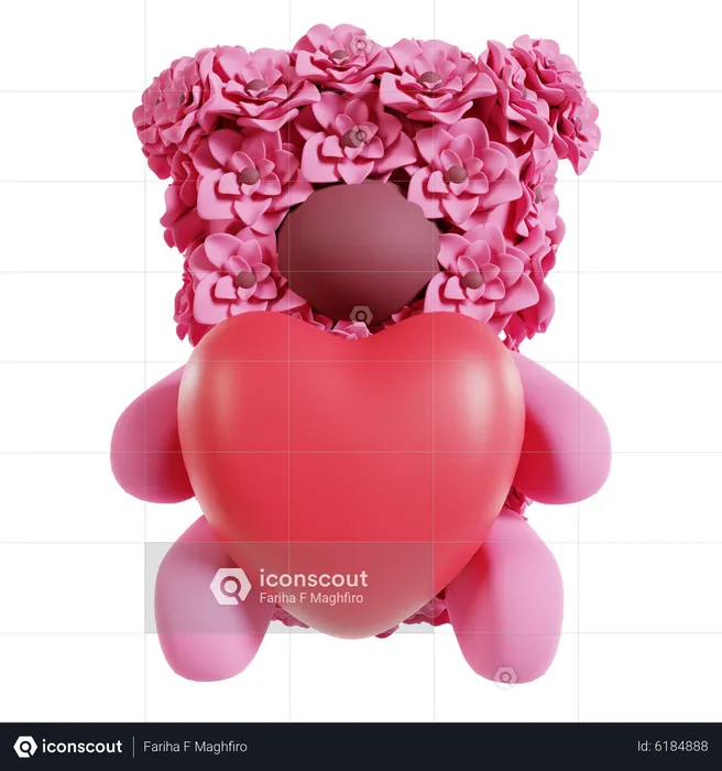 Love Bear  3D Icon