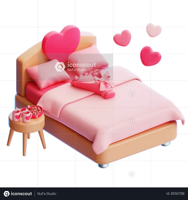 Love Bed  3D Icon