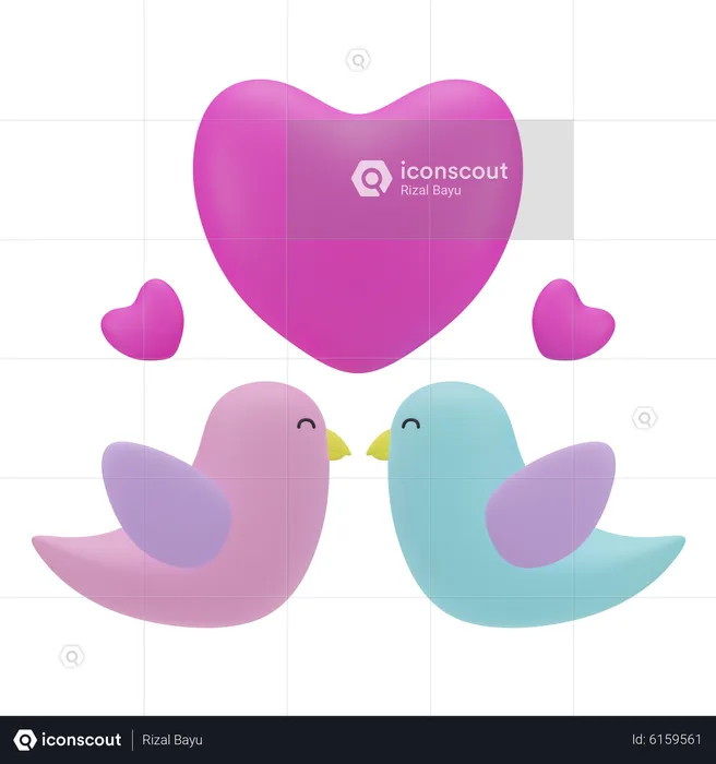 Love Bird  3D Icon