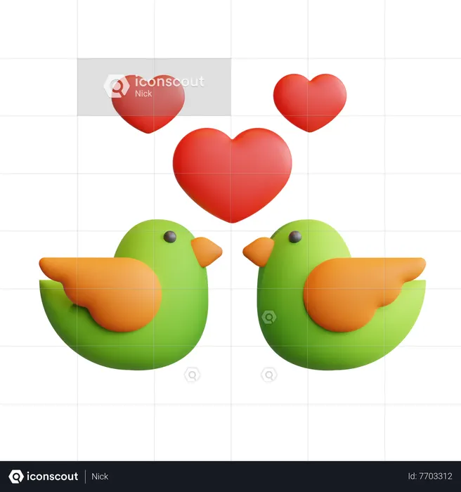 Love Birds  3D Icon