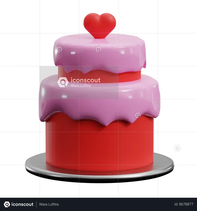 Love Cake  3D Icon