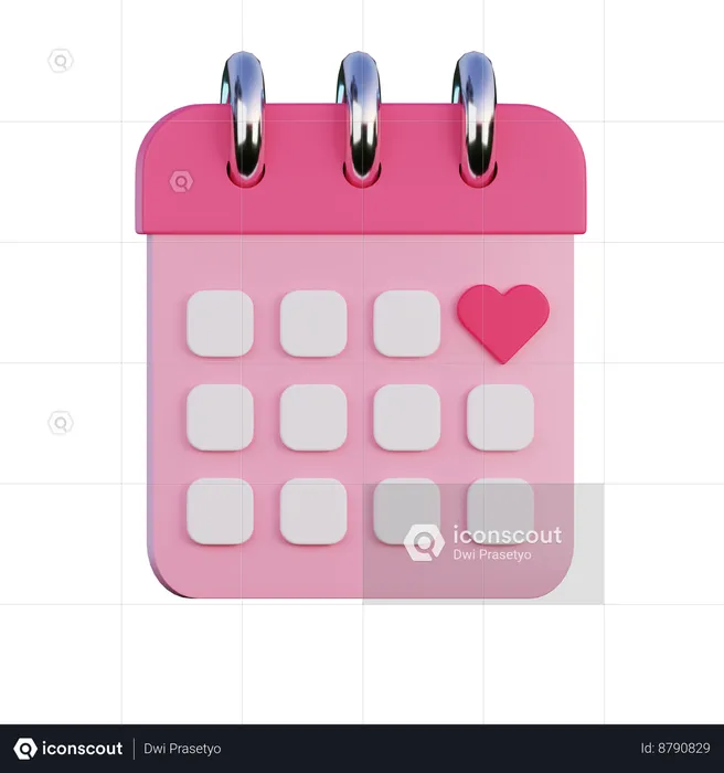 Love Calendar  3D Icon