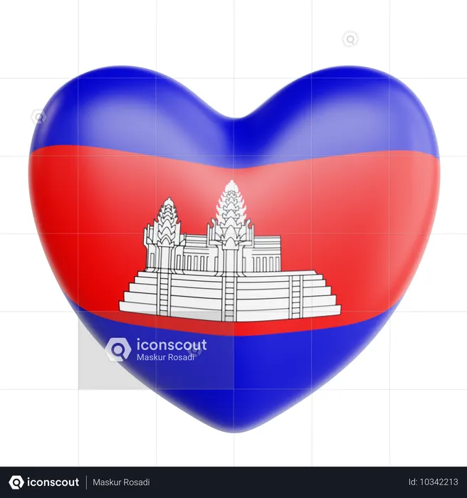 Love Cambodia  3D Icon