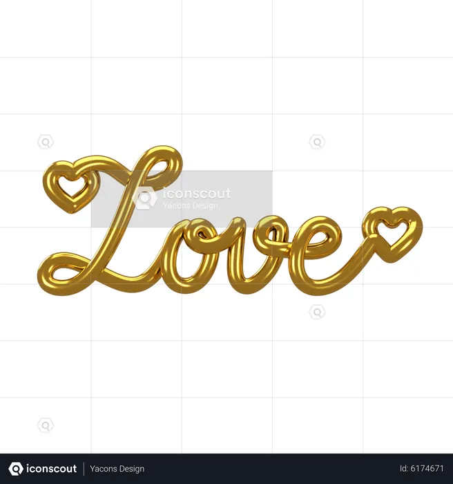 Love Capital Letter  3D Icon