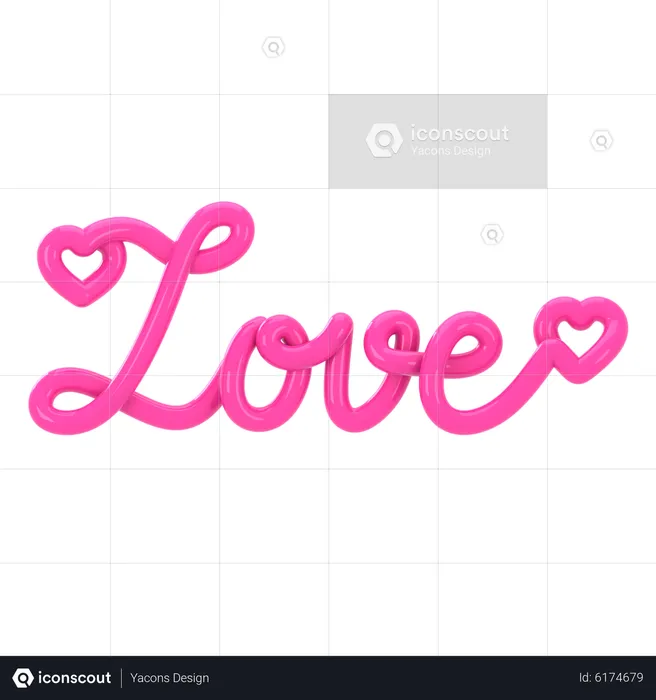 Love Capital Letter  3D Icon