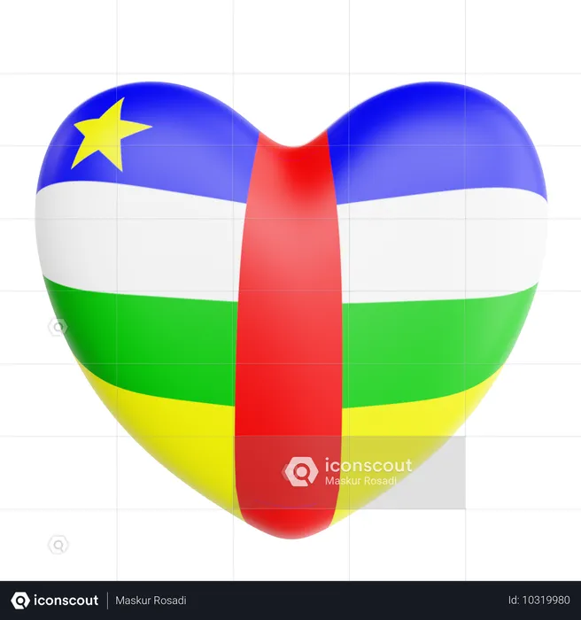 Love Central African Republic  3D Icon