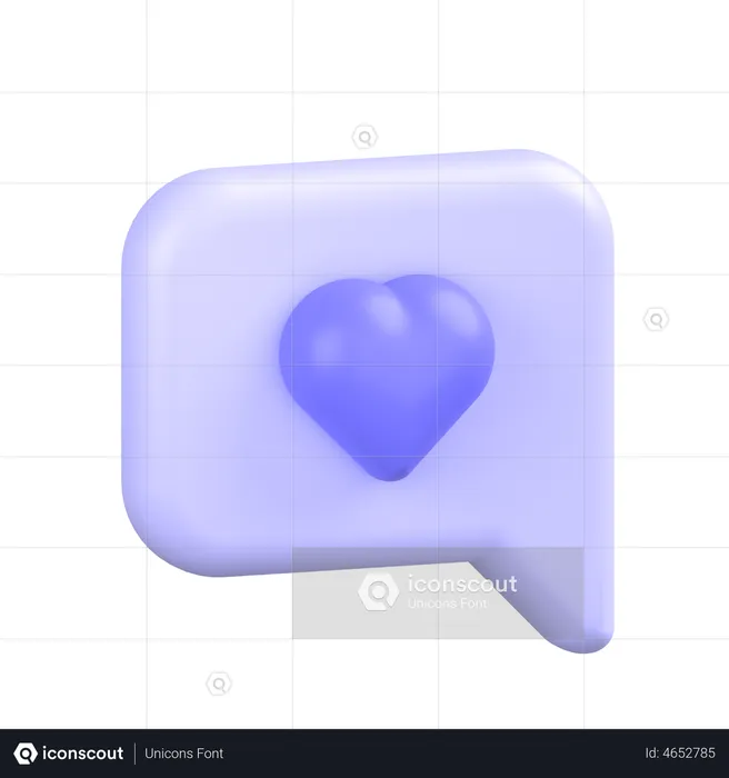 Comment Alt Heart  3D Icon