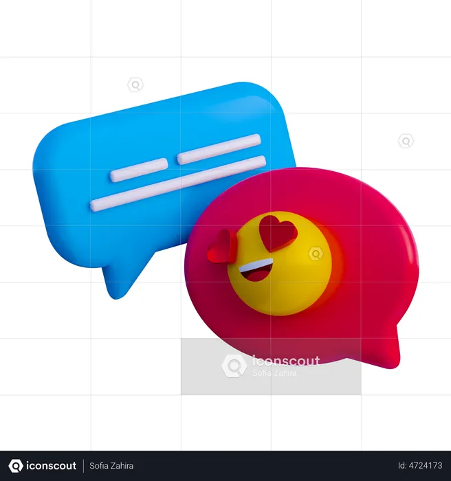 Love Chat Emoji  3D Illustration