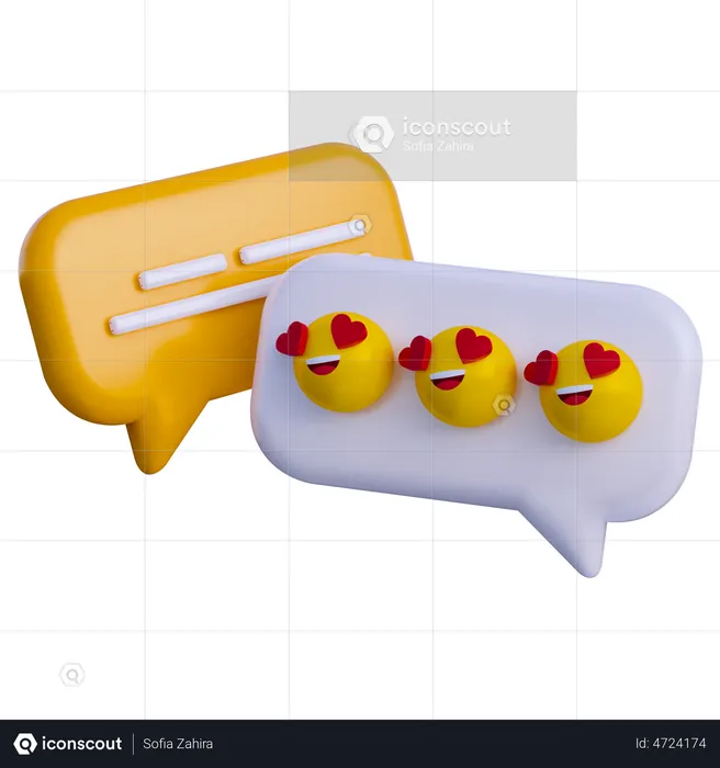 Love Chat Emoji  3D Illustration