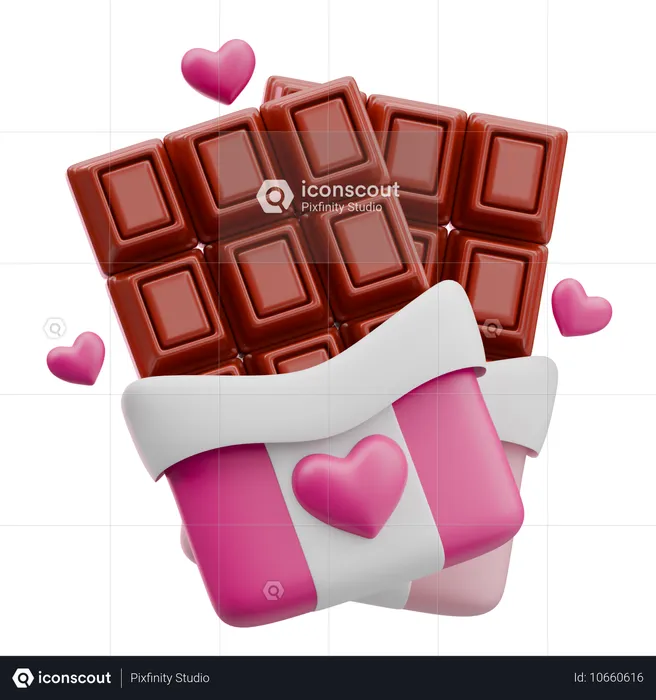 Love Chocolate Bar  3D Icon