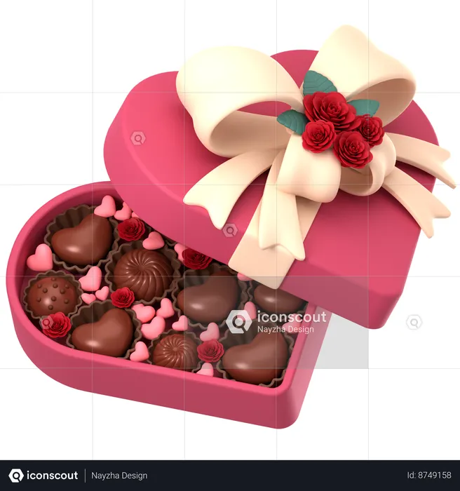 Love Chocolate Box  3D Icon