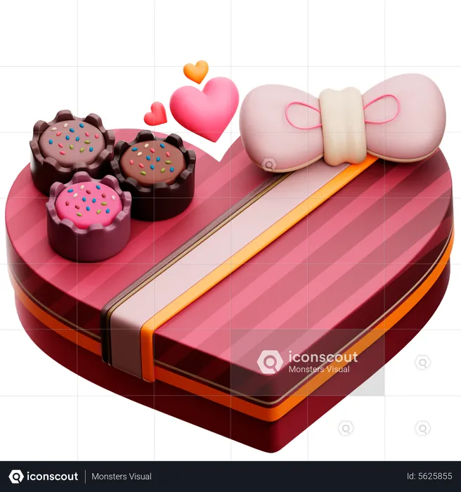 Love Chocolate Box  3D Icon