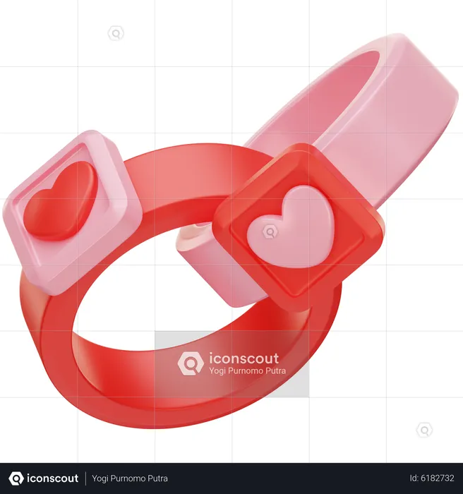 Love Couple Rings  3D Icon