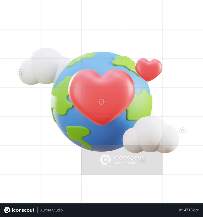Love Earth  3D Illustration