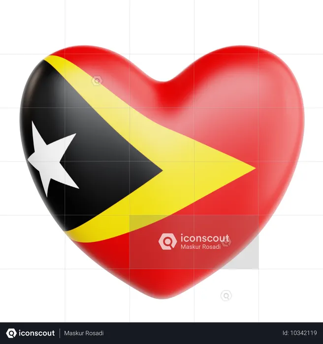 Love East Timor  3D Icon