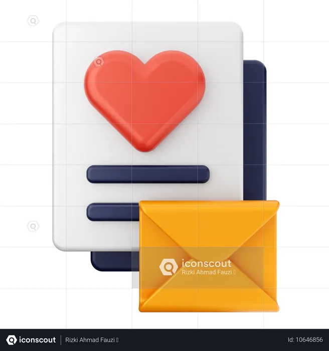 Love Email  3D Icon