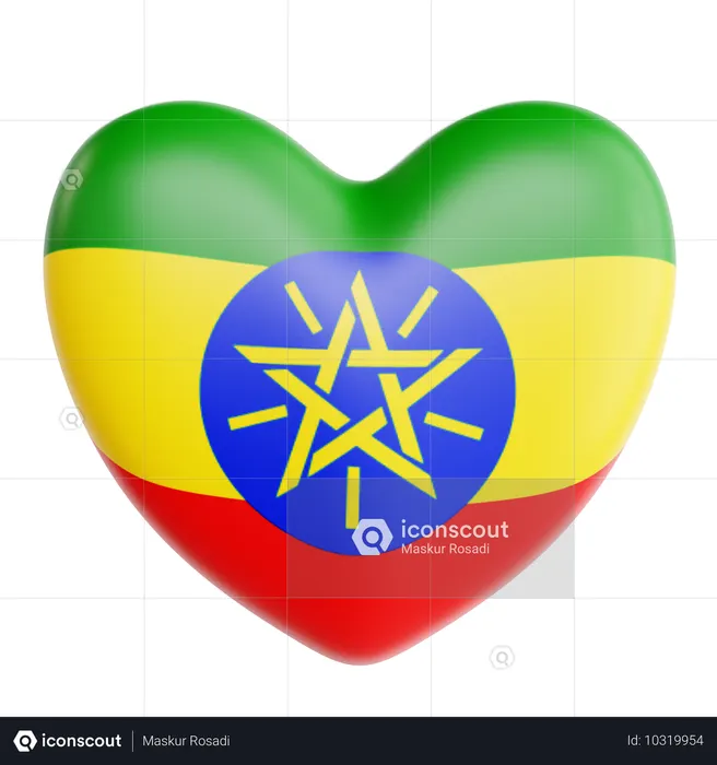 Love Ethiopia  3D Icon