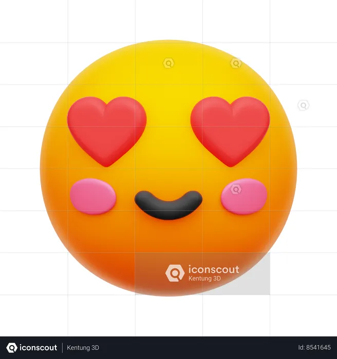 Love Eye Emoji  3D Icon