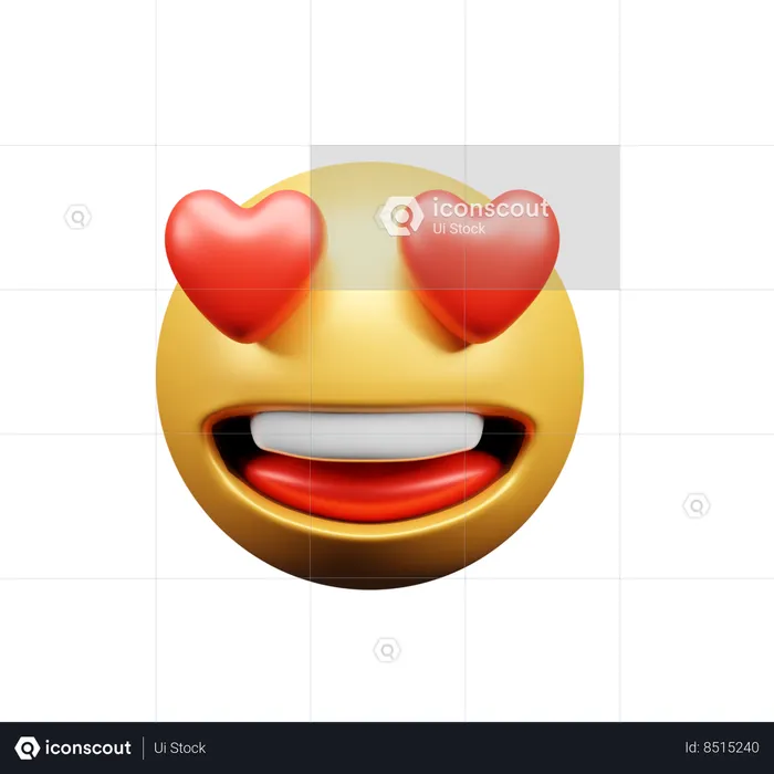 Love face expression Emoji 3D Icon