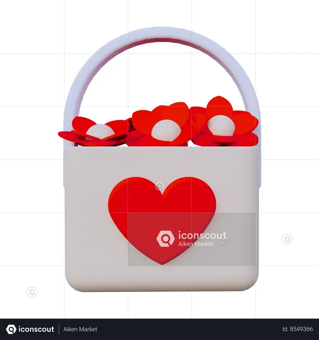 Love Flower Gift  3D Icon